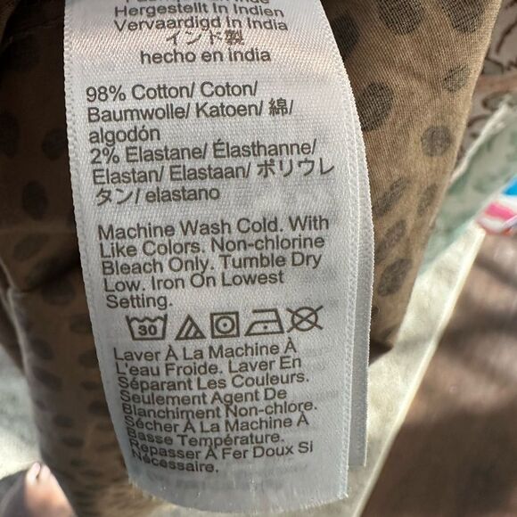 Tahari TropicalPrinted Linen Wide Leg Pants M - Picture 6 of 6